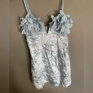 Free People Blue Velvet Mini Dress